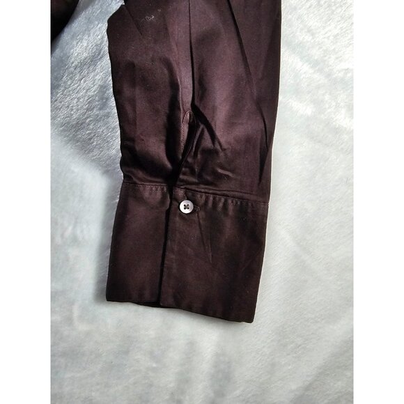 Banana Republic Button Down Cotton Shirt Blouse Brown Long Sleeve Size M - Picture 5 of 10